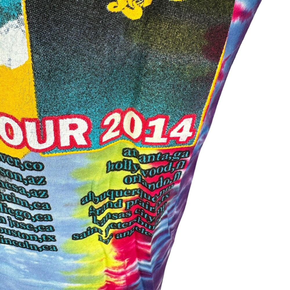 Yes Rock Band T-Shirt Mens Medium Tie Dye‎ 2014 Summer Tour Music Tee V-Neck - Picture 5 of 9